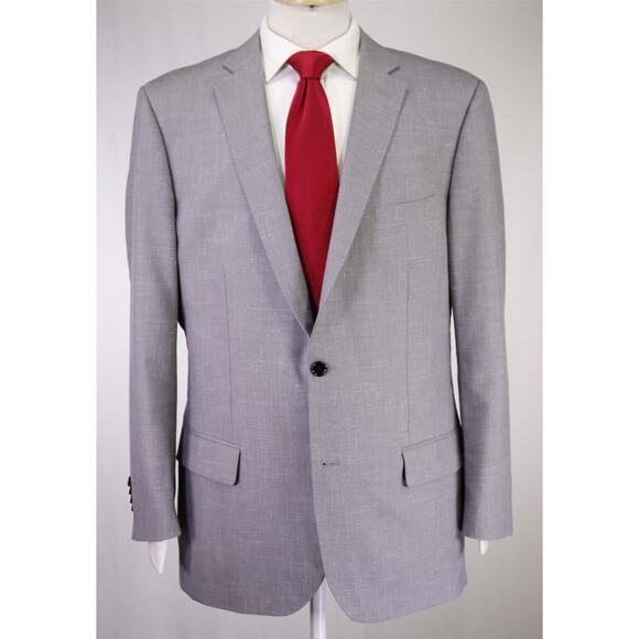 Indochino Cutom Tailored Light Gray Wool Linen 2-Btn Suit 44R - Picture 2 of 9